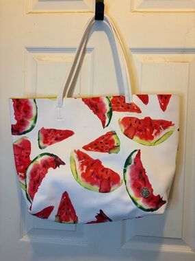 Vince Camuto Maro White Watermelon Print Tote Bag
